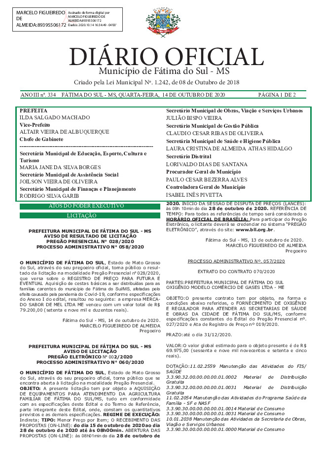 Diário Oficial - Edição nº 334