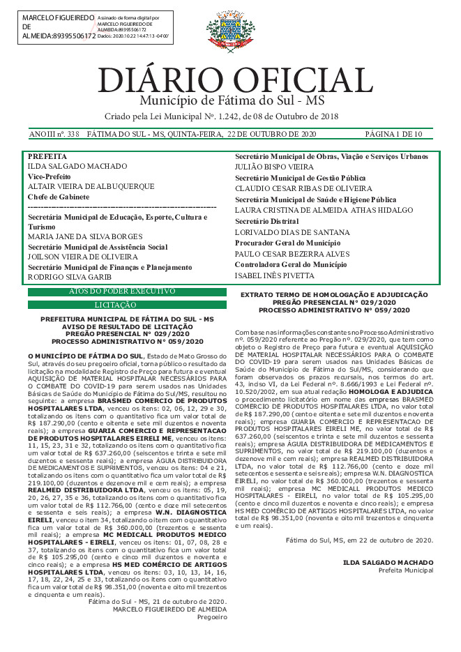 Diário Oficial - Edição nº 338