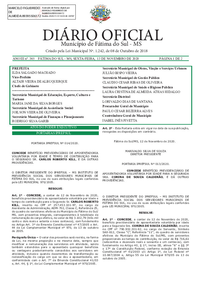 Diário Oficial - Edição nº 345