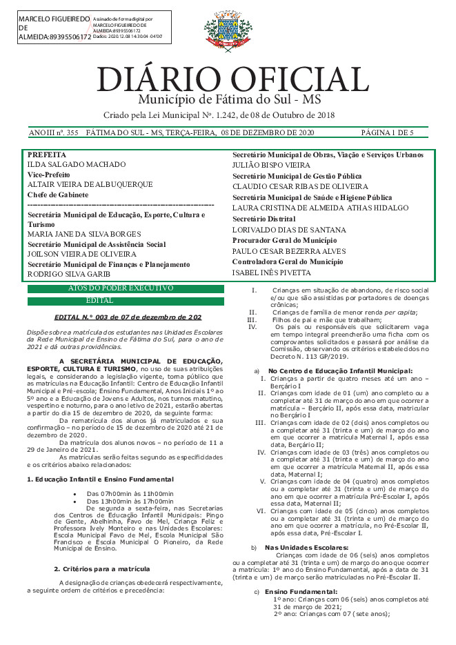 Diário Oficial - Edição nº 355