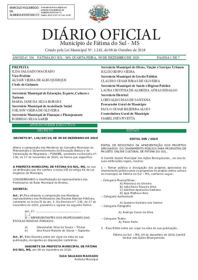 Diário Oficial - Edição nº 356