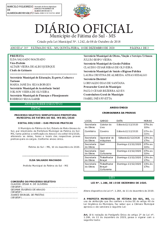 Diário Oficial - Edição nº 357