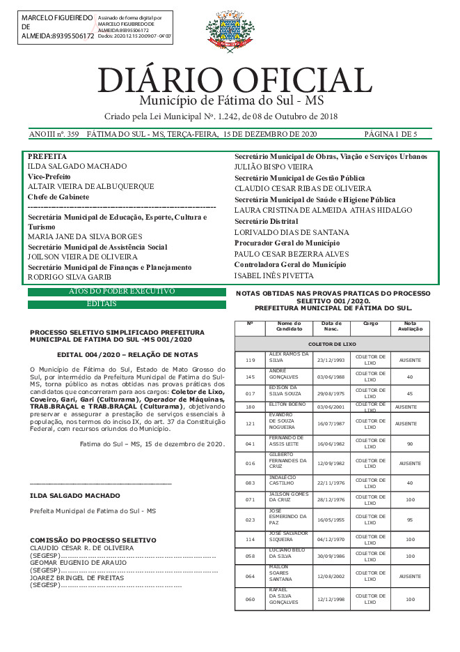 Diário Oficial - Edição nº 359