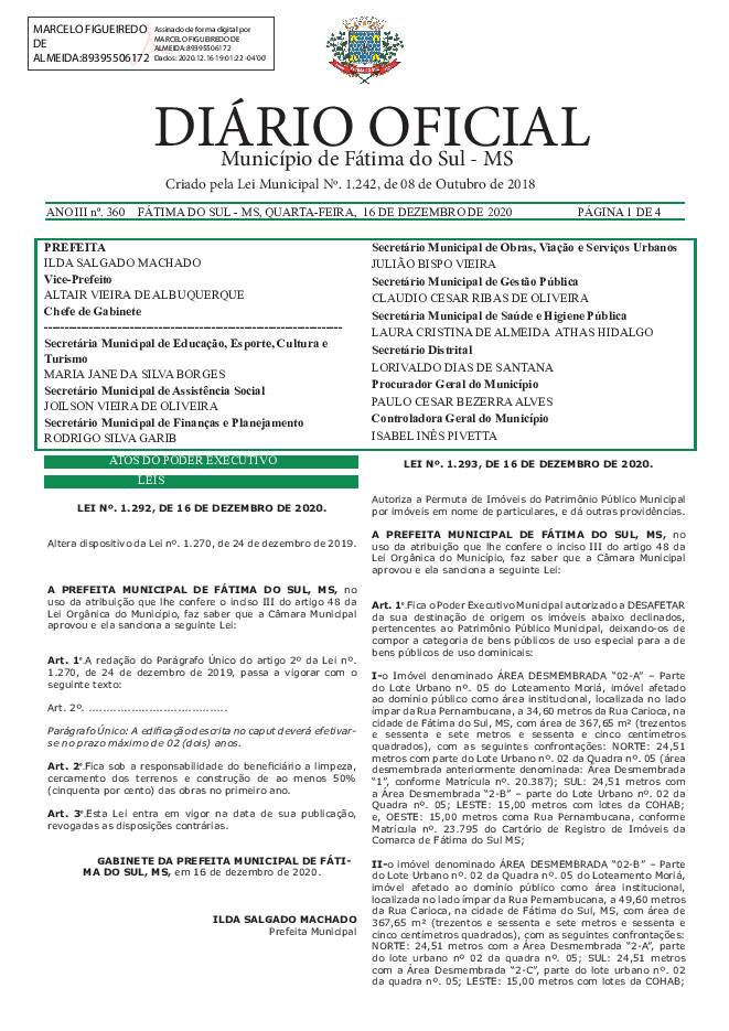 Diário Oficial - Edição nº 360