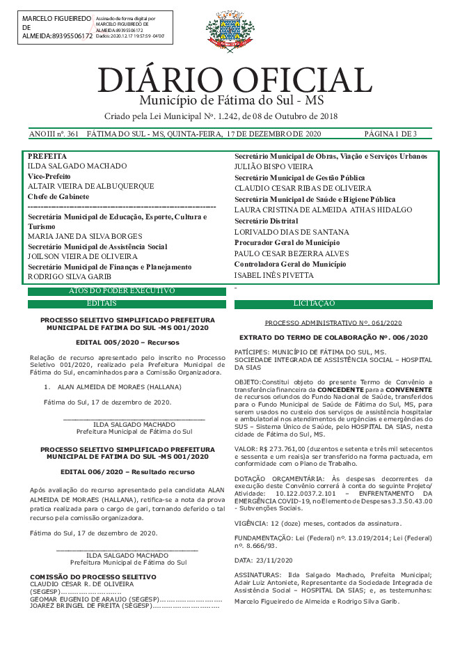 Diário Oficial - Edição nº 361