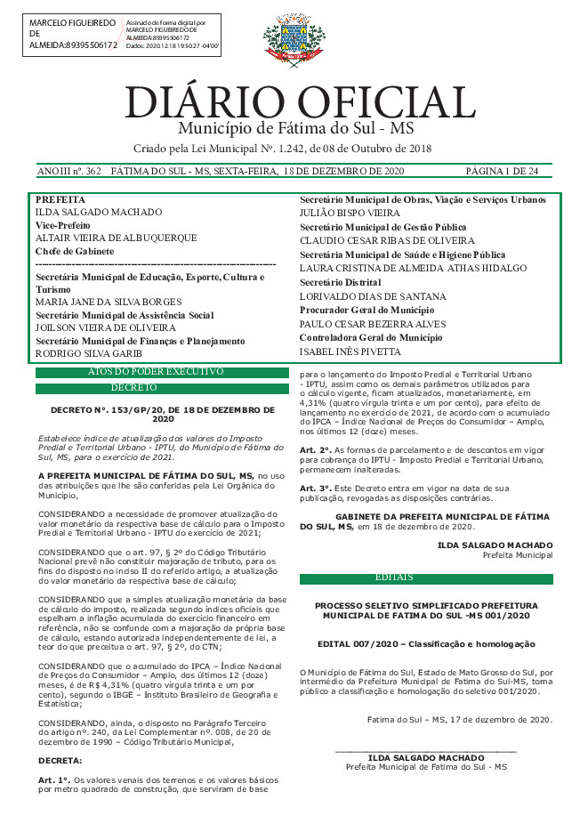 Diário Oficial - Edição nº 362