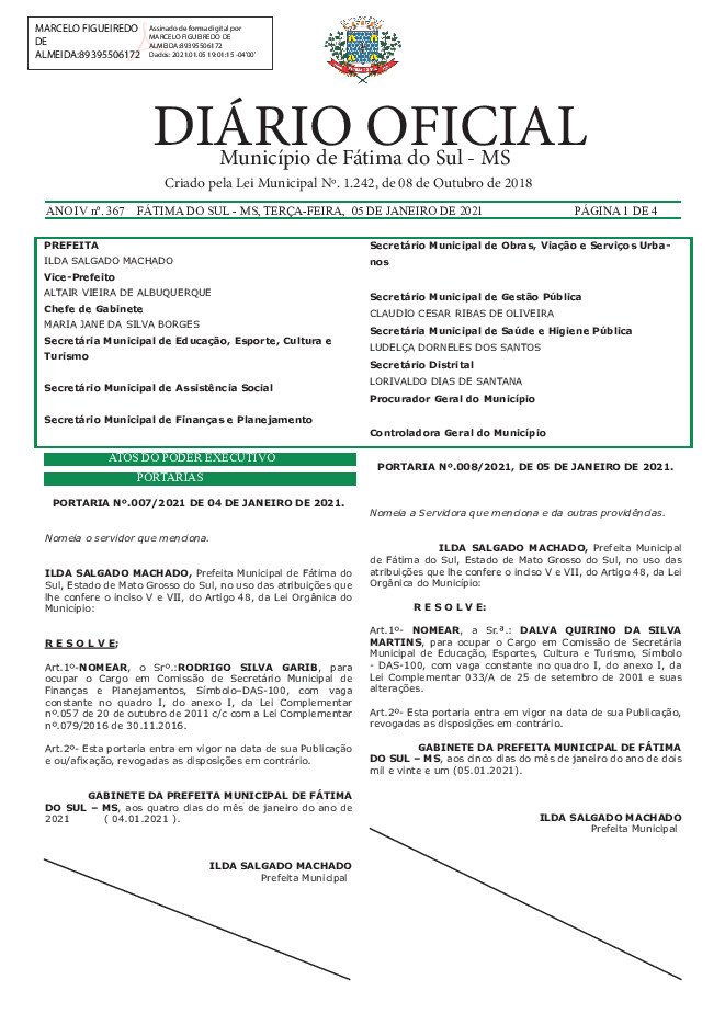 Diário Oficial - Edição nº 367