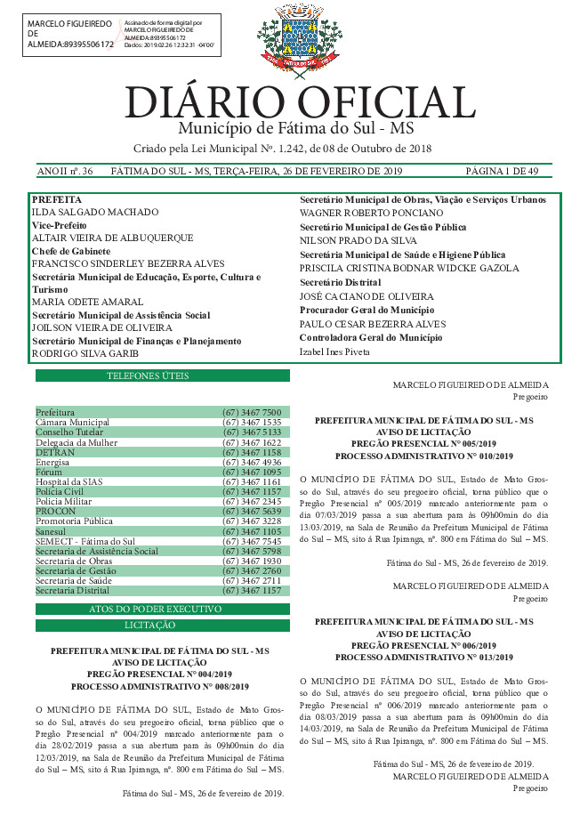 Diário Oficial - Edição nº 36