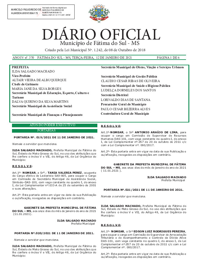 Diário Oficial - Edição nº 370