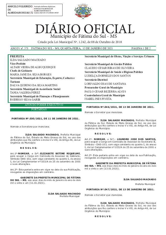 Diário Oficial - Edição nº 371