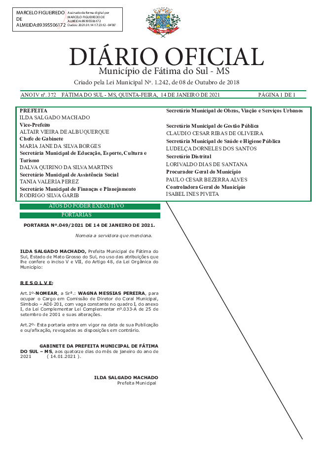 Diário Oficial - Edição nº 372