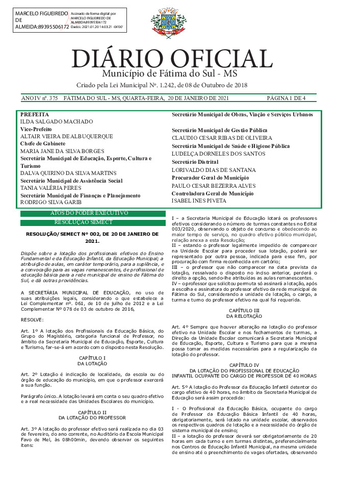 Diário Oficial - Edição nº 375