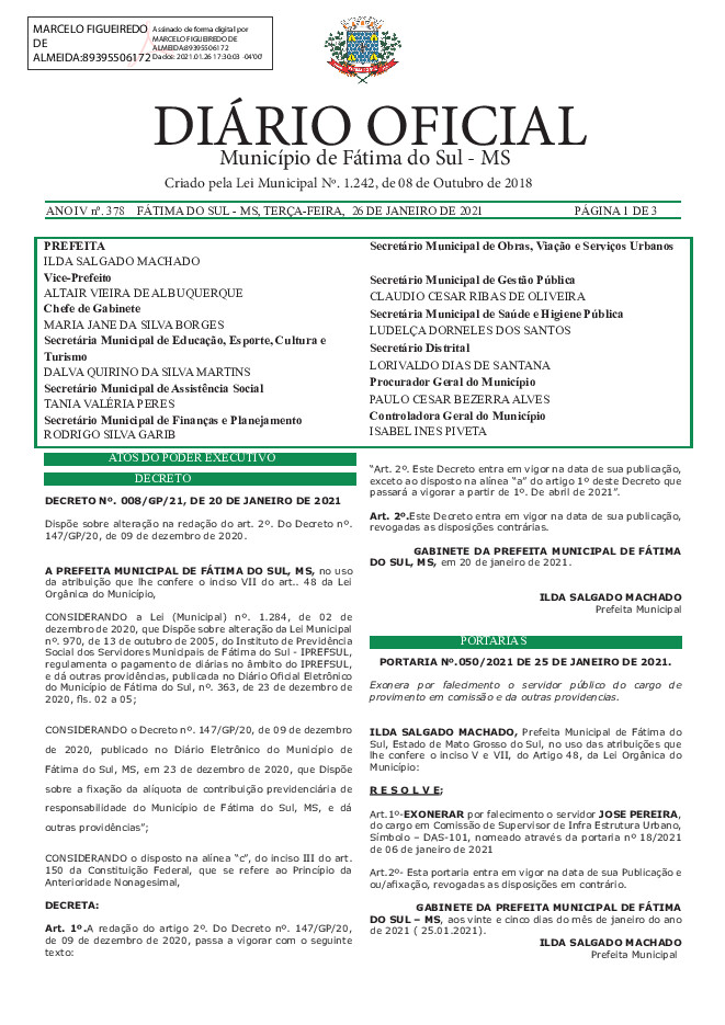 Diário Oficial - Edição nº 378