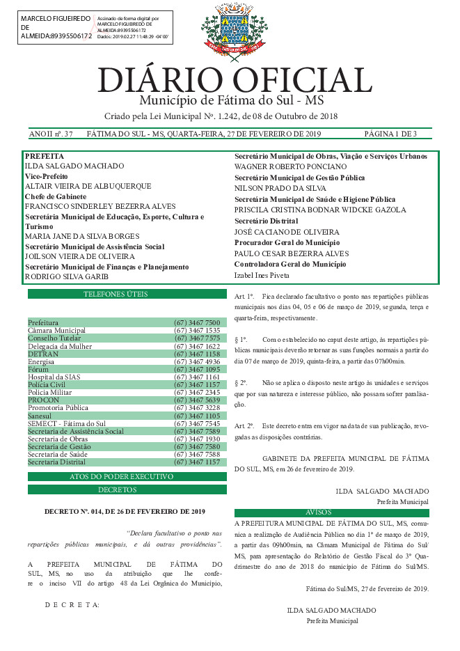 Diário Oficial - Edição nº 37