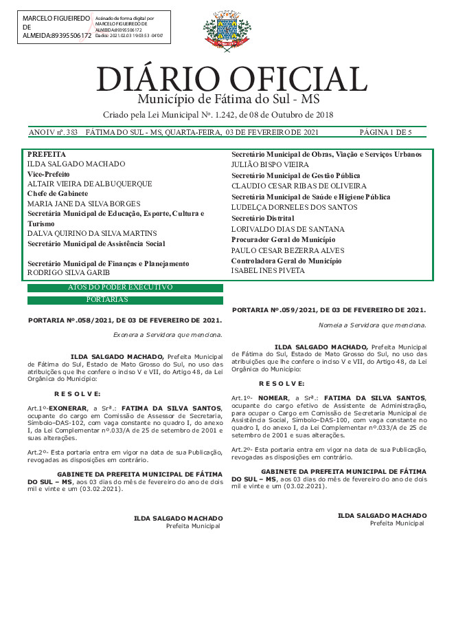 Diário Oficial - Edição nº 383