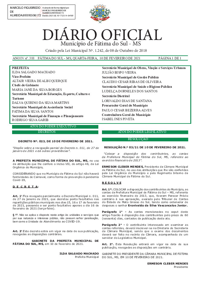 Diário Oficial - Edição nº 388