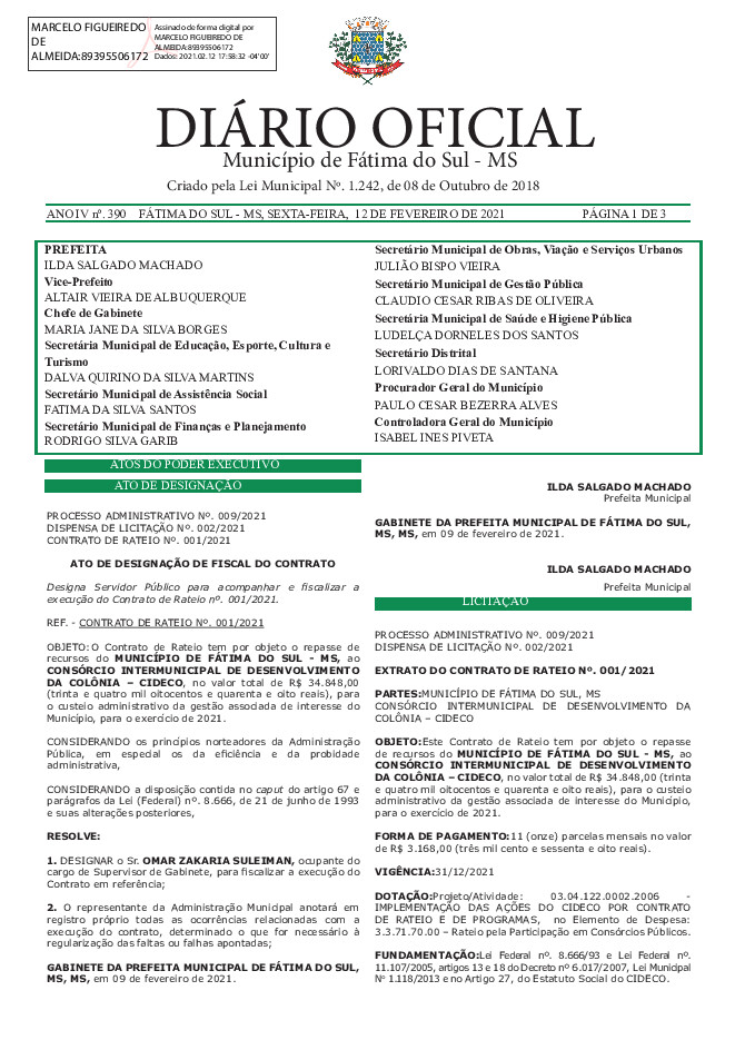 Diário Oficial - Edição nº 390