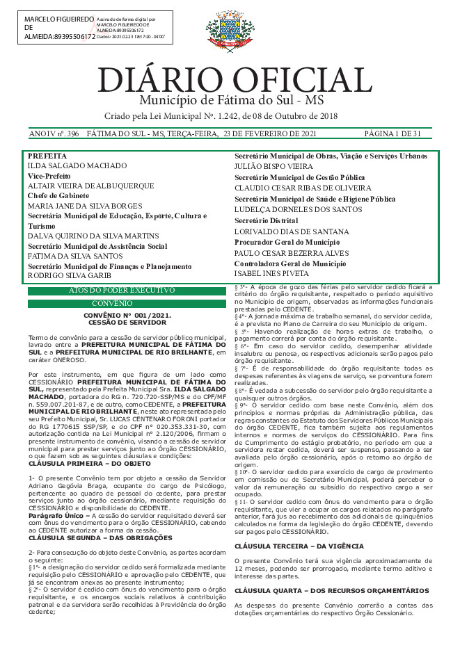 Diário Oficial - Edição nº 396