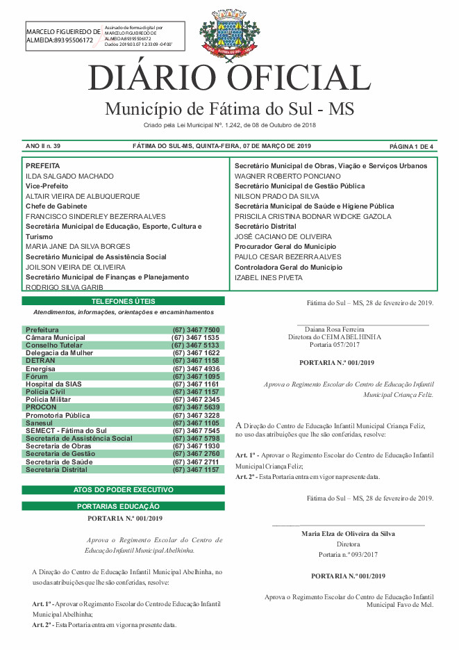 Diário Oficial - Edição nº 39