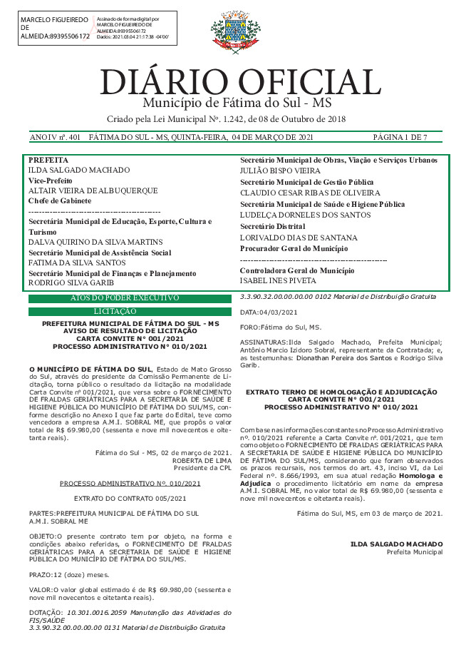 Diário Oficial - Edição nº 401