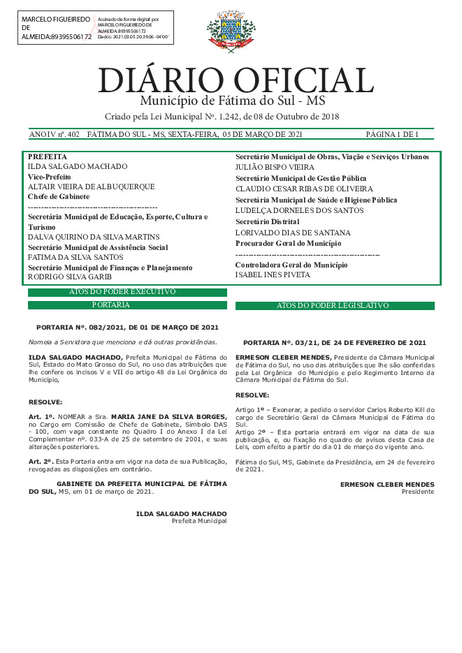 Diário Oficial - Edição nº 402