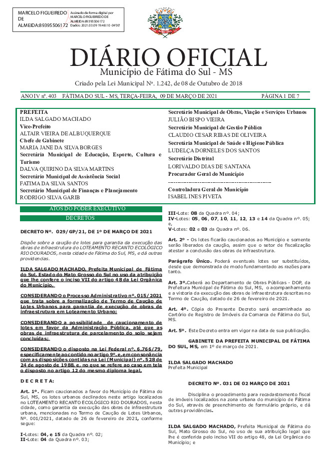 Diário Oficial - Edição nº 403