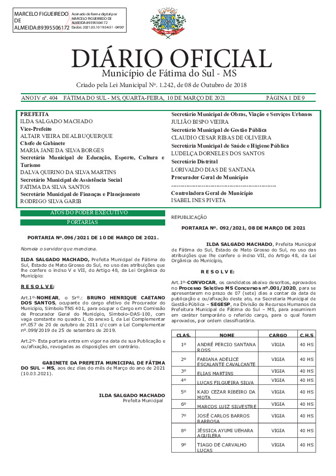 Diário Oficial - Edição nº 404