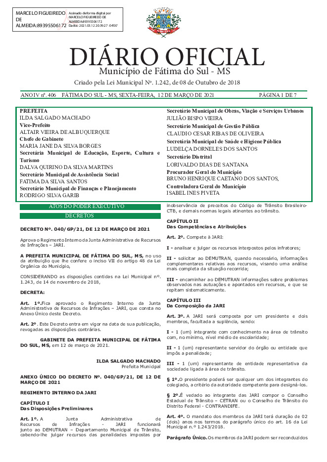 Diário Oficial - Edição nº 406