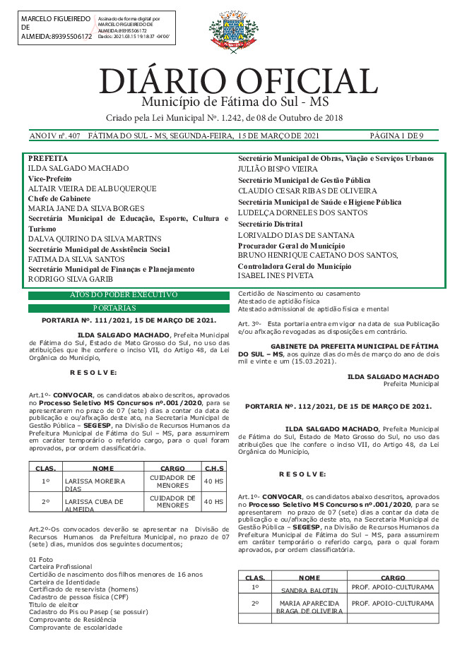 Diário Oficial - Edição nº 407