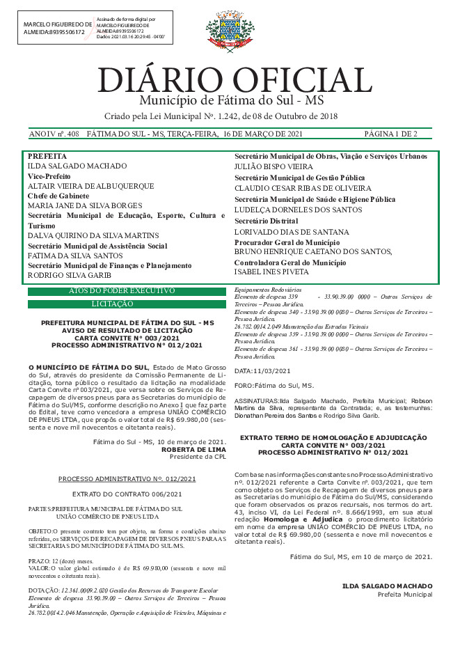 Diário Oficial - Edição nº 408