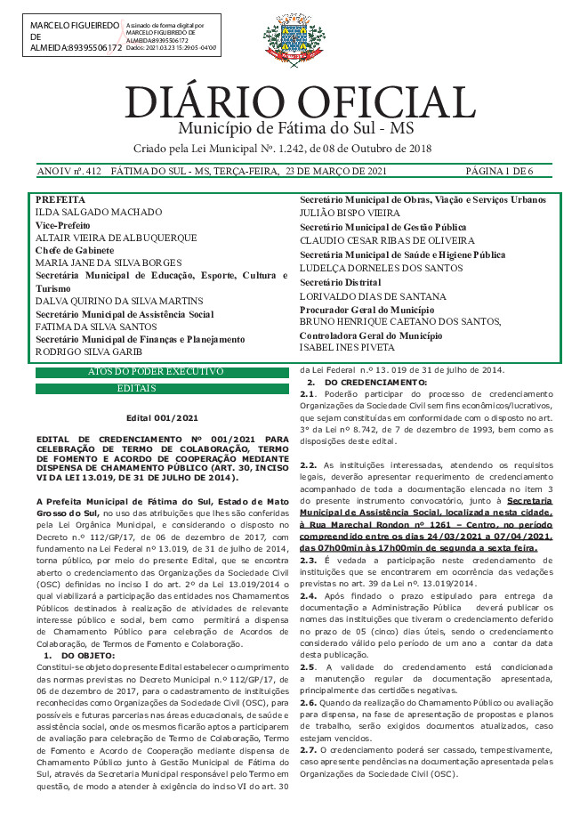 Diário Oficial - Edição nº 412