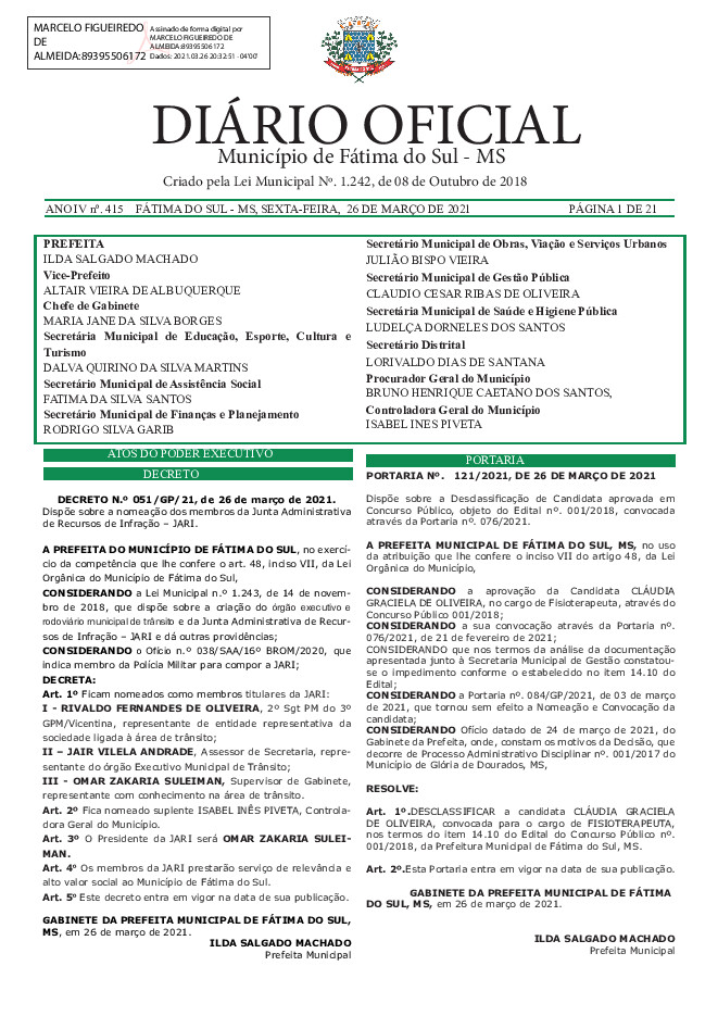 Diário Oficial - Edição nº 415