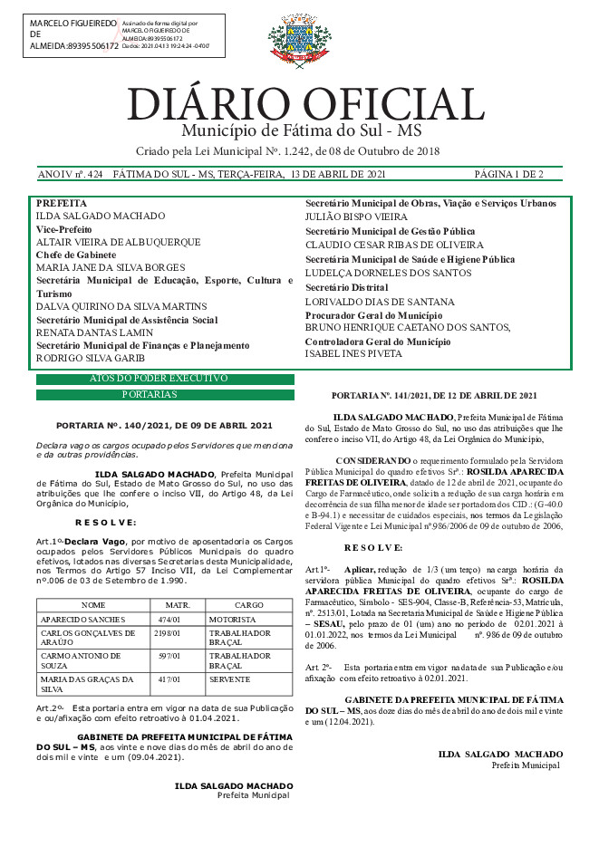 Diário Oficial - Edição nº 424