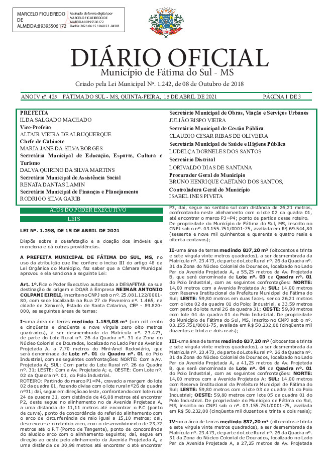 Diário Oficial - Edição nº 425