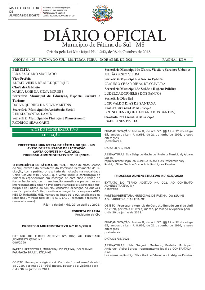 Diário Oficial - Edição nº 428