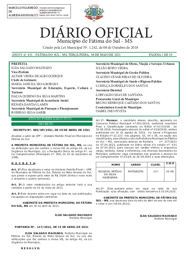 Diário Oficial - Edição nº 435