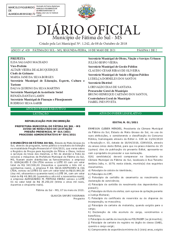 Diário Oficial - Edição nº 439