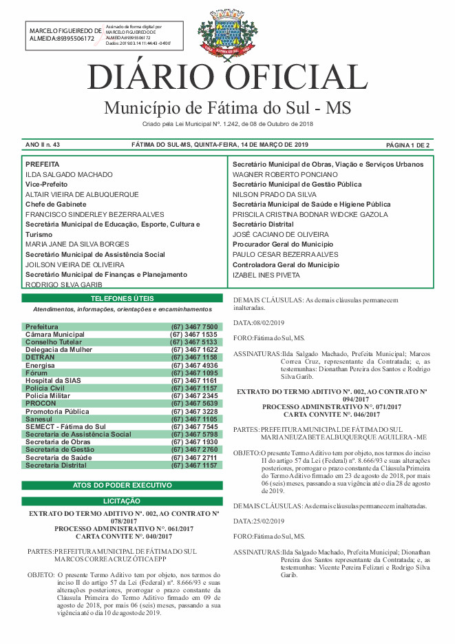 Diário Oficial - Edição nº 43