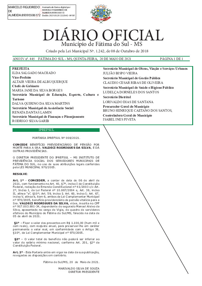 Diário Oficial - Edição nº 445