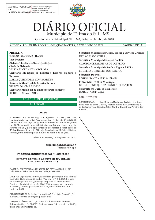 Diário Oficial - Edição nº 453