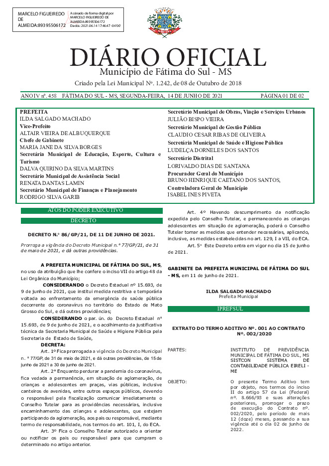 Diário Oficial - Edição nº 458