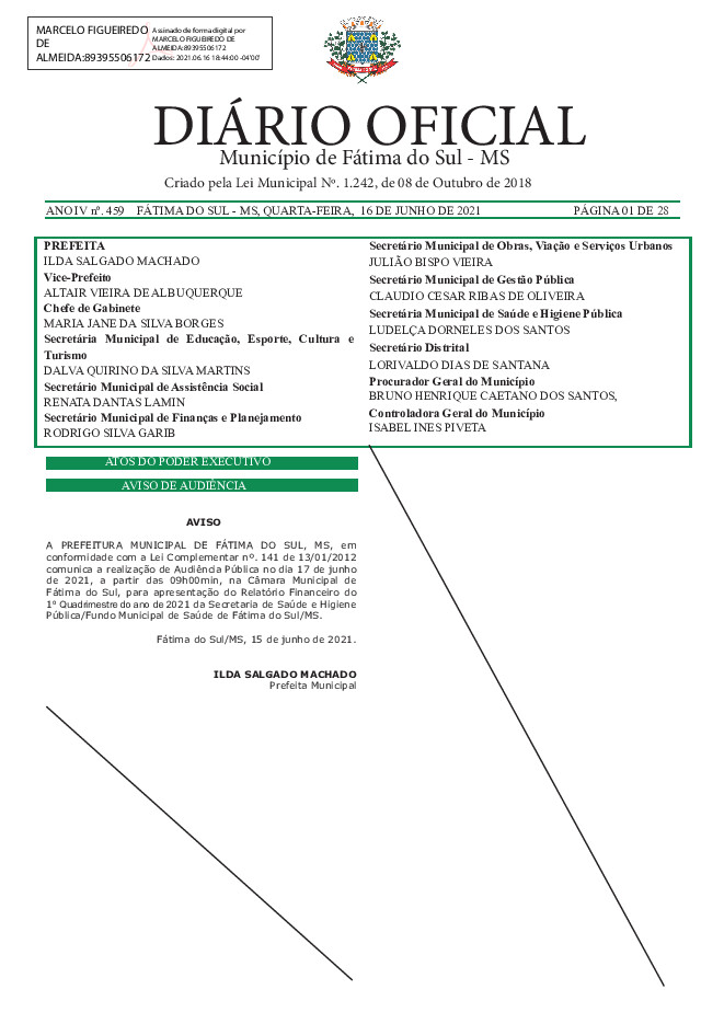 Diário Oficial - Edição nº 459