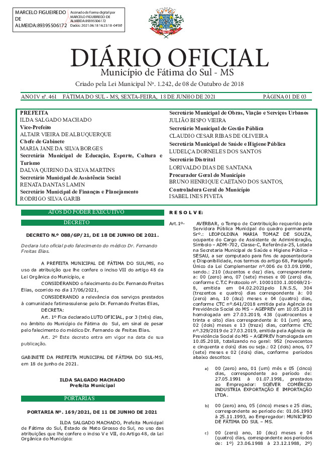 Diário Oficial - Edição nº 461