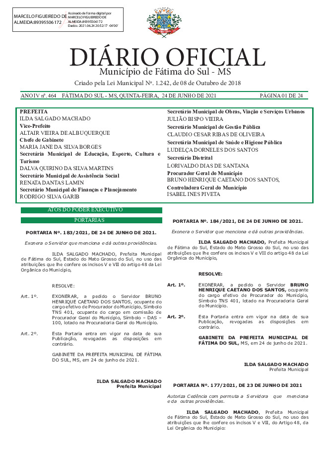 Diário Oficial - Edição nº 464