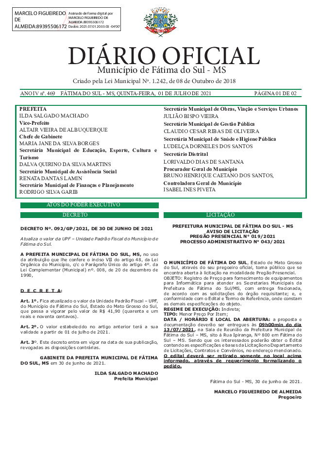 Diário Oficial - Edição nº 469