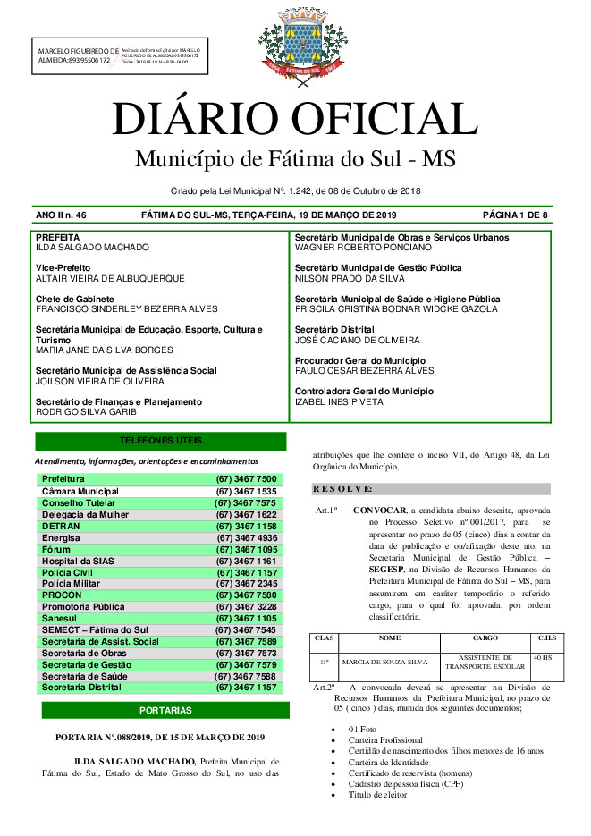 Diário Oficial - Edição nº 46