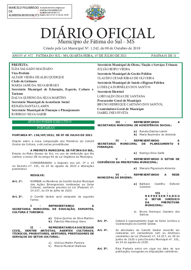 Diário Oficial - Edição nº 472