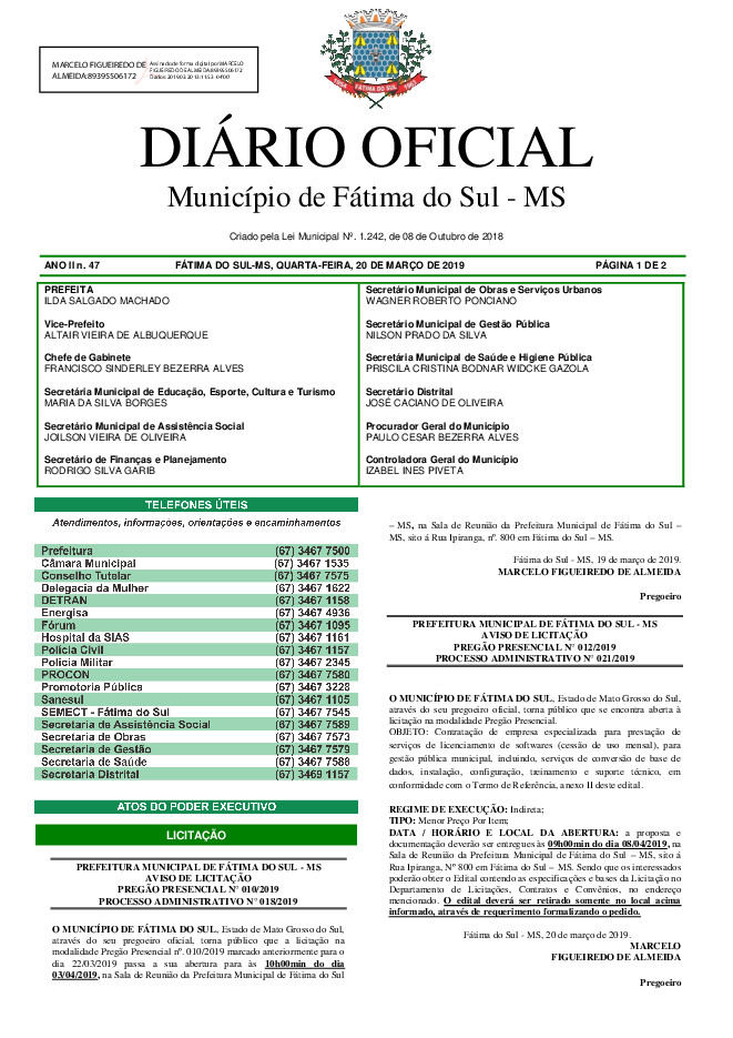 Diário Oficial - Edição nº 47