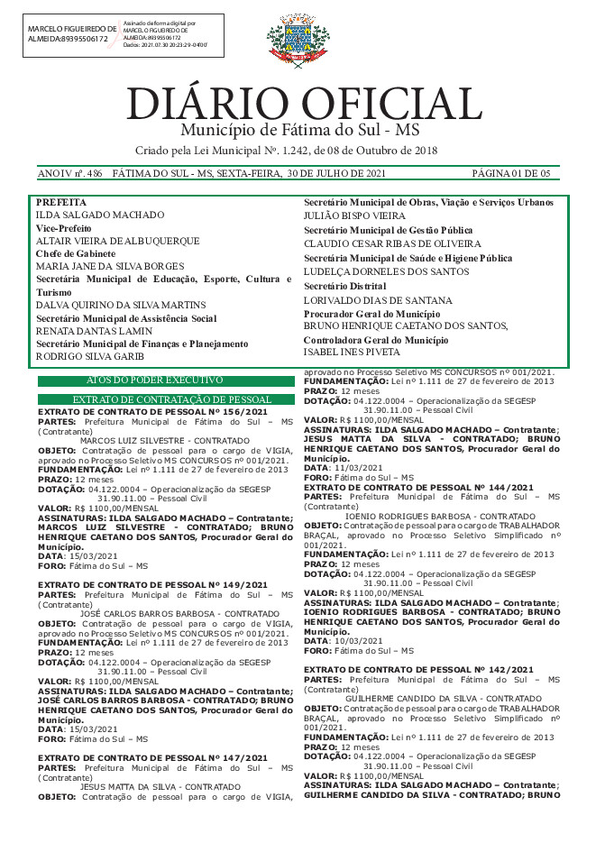 Diário Oficial - Edição nº 486