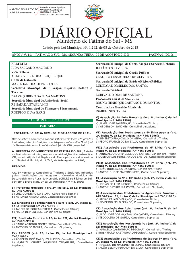 Diário Oficial - Edição nº 487